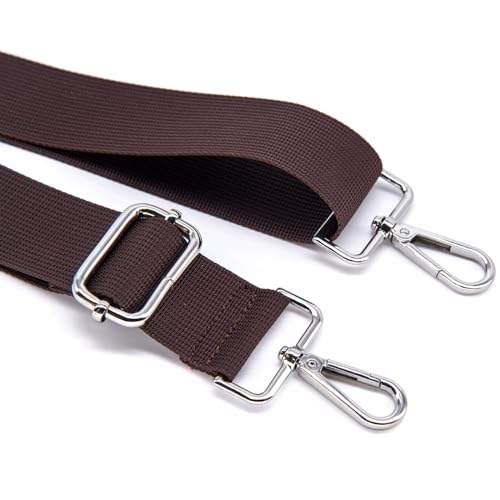 Image of S&loyoe Purse Straps Replacement Crossbody Bag Strap Adjustable Wide Guitar Straps for Handbags 1.5inch (A pure coffee silver)