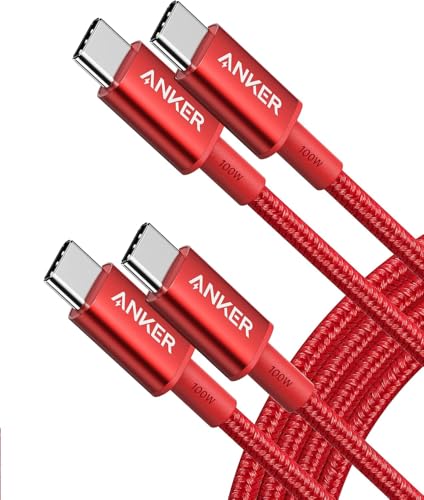 Anker 333 USB C to USB C Charger Cable (6ft 100W, 2-Pack), USB 2.0 Fast Charge for MacBook Pro, iPhone 17/16/15, iPad Pro, Samsung Galaxy,and More