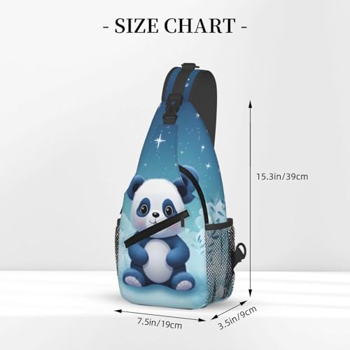 Mochila tipo sling con diseño de panda, ajustable y ligera miniatura 3