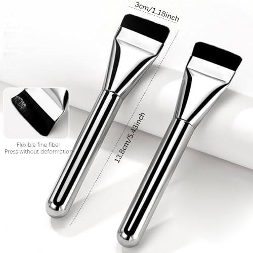 Pincel liso de 13 cm, pincel de maquiagem de lâmina fina, pincel líquido de cerdas macias, pincel de