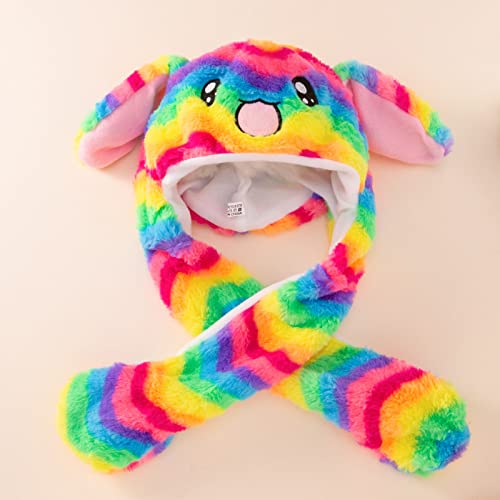 Toddler Girls Animal Hat Plush Ears Moving Jumping Dress Up Cosplay Party for Kids Cute Rabbit Ears Plush Hat4