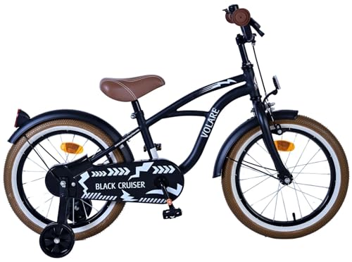 Volare Black Cruiser Kinderfahrrad - Jungen - 16 Zoll - Schwarz