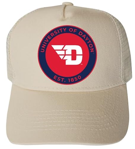 R and R Imports Dayton Flyers Officially Licensed - Unisex Trucker Hat with Full Color Heat Transfer Logo Cream