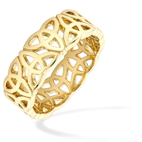 Image of Citerna 9ct Yellow Gold 3.7g Celtic Trinity Ring – Elegant Woven Filigree Design Band for Women,Size V