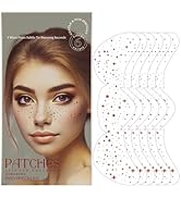 DLZZRS 6pcs Glitter Red Speckles Face Tattoo, Red Makeup Patches Face Glitter Freckles, Faux Frec...