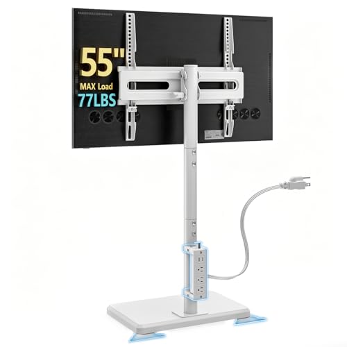Meuble TV au sol AX1013TW blanc meuble bas pour grand écran de salon