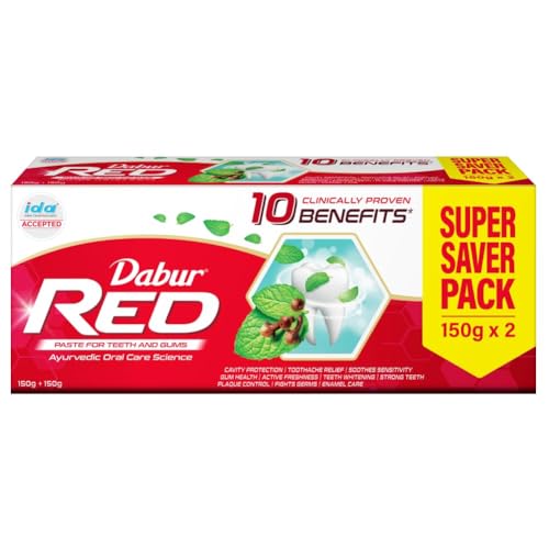 Image of Dabur Red Paste - India's No.1 Ayurvedic Paste , Provides Protection from Plaque , Toothache , Yellow teeth and Bad Breath- 300gm (Super Saver Pack)