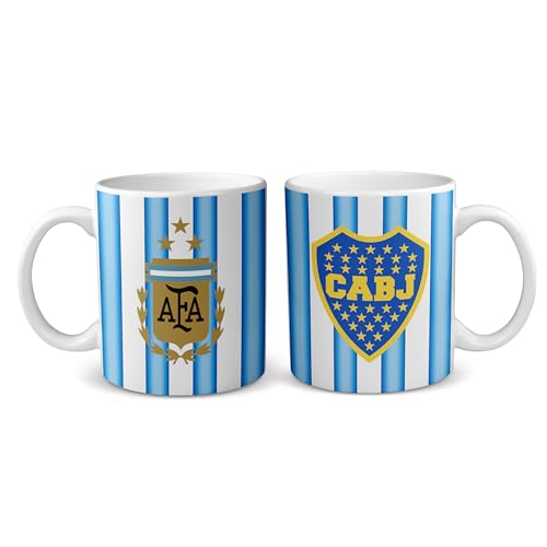 Tasse en céramique de l'équipe d'Argentine de football et Boca Junios. Xeneize. Tasse à café de 250 ml, tasse en céramique triple AAA de 300 ml.