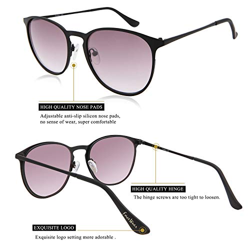 Classic Round Retro Sunglasses UV400 Circle Lens Metal Frame Men Women FW1006 C43