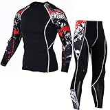 WAQD Herren Jogging Anzug Trainingsanzug Sportanzug Freizeitanzug Zwei-Teilig Sporthose+Schnelltrocknend Atmungsaktives Langarm Oberteil Freizeitkleidung Lauf Basic Fitness-Tarnung Jogginganzug