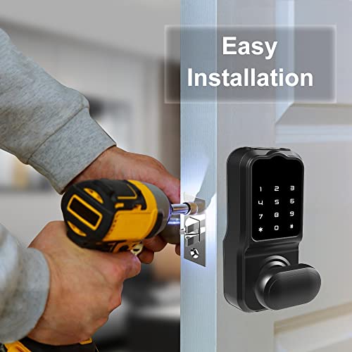 Keyless Entry Door Lock - Smart Deadbolt Lock With Bluetooth App, Electronic Keypad, Ic Card, Spare Keys, Security Waterproof Smart Lock Easy Install Usb Ideal For Home Use, Apartment, Hotel,Office #TOP5