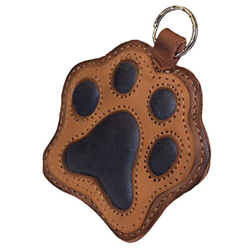 Hide & Drink, Dog Paw Leather Keychain Coin Pouch Key Rings Puppy Doggie Lover Accessories, Handmade :: Multicolor Brown #TOP2