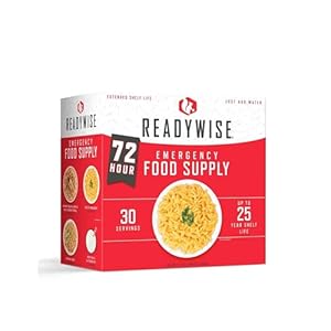 ReadyWise Emergency Food Supply – 72 Hour Survival Kit, 30 Servings of Protein Meals, Freeze Dried Food for Backpacking, Camping Essentials & Disaster Prepping Supplies, up to 25 Year Shelf Life