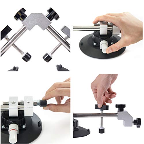 IMT Right Angle 90 Degree Countertop Seam Setter 2 Pack with 6" Vacuum Cup for Stone Granite Slab Installation, Professional Stone Seaming Tool, Seam Joiner and Seam Leveler, Heavy Duty Corner Clamps