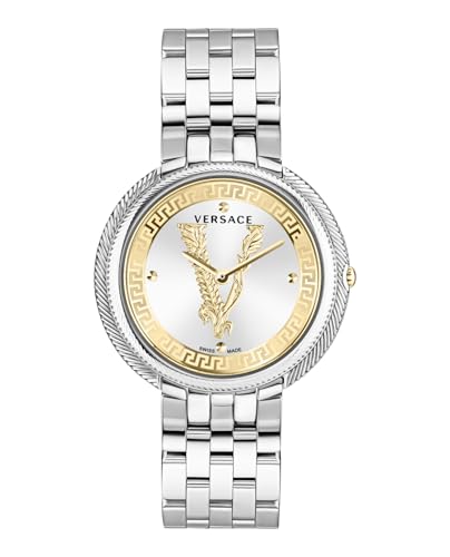 Versace Thea Collection Luxury Womens Watch Timepieces with a Silver Bracelet and Dial Featuring a Stainless Steel Case