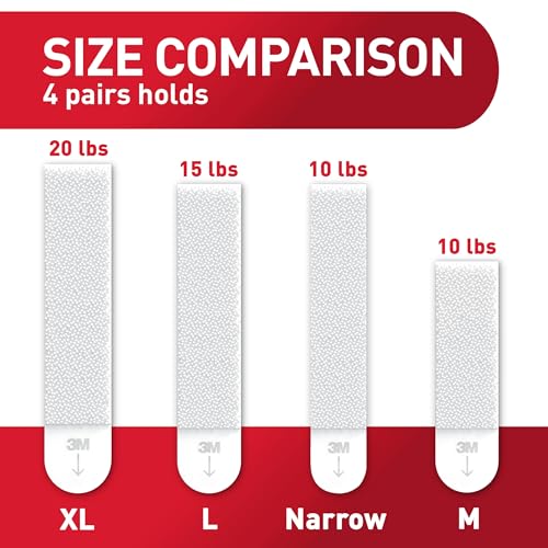 Command 15 lb & 10 lb Large and Medium 28 Pairs Picture Hanging Strips (56 Strips), Damage-Free Hangers for Picture Frames, No Tools Required, Great for Home Room Wall Decor, White Adhesive by Command - Image 4