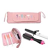 Maletín de herramientas de peluquería - de transporte compacta de tela, de almacenamiento de viaje, soporte para el pelo ligero, compartimento de almacenamiento, para dispositivos