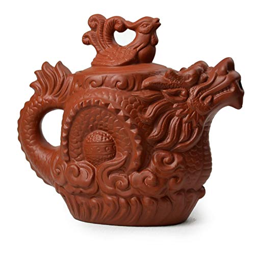 Teapot Chinese Dragon Phoenix Auspicious Happy Zisha Gongfu Tea Pots Red for Loose Tea (18oz Red) by YXHUPOT - Used condition - US$8.95