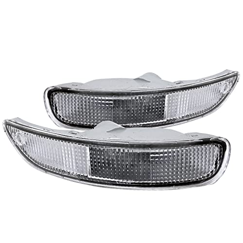 Spec-D Tuning Chrome Housing Clear Lens Bumper Lights Compatible With Toyota Corolla 1993-1997 L+R Pair Assembly #TOP22