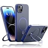 TEIQ iPhone13ProMax ケース 360°回転リング スタンド MagSafe対応 ワイヤレス充電対応 カバー アイフォン 13 プロマックス 用 (ブルー)