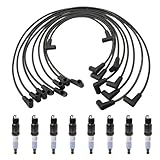 CNPAPC 8 Iridium Spark Plugs 9 Spark Plug Wires Kit Compatible with GM SBC BBC V8 Engines 262 265 283 302 305 307 327 366 396 402 427 454 Buick Chevrolet GMC Oldsmobile Pontiac