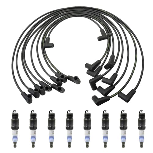 Image of 8 Iridium Spark Plugs 9 Spark Plug Wires Kit