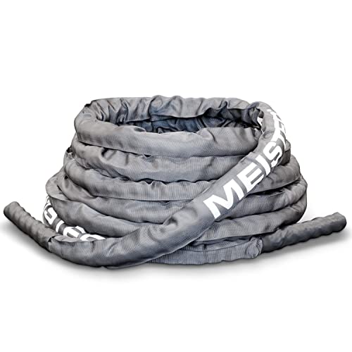 Meister Professional Sheathed Battle Rope for Strength & Conditioning Gym Workouts - 1.5" Diameter - Gray by Meister - Used condition - US$56.44