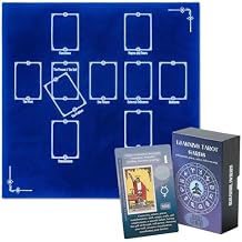 Witchy Cauldron Tarot Cards for Beginners with Blue Altar Cloth Bundle Rider Waite Tarot Deck with Meanings Printed on Cards Complete Starter Kit for Tarot Reading and Spiritual Practice