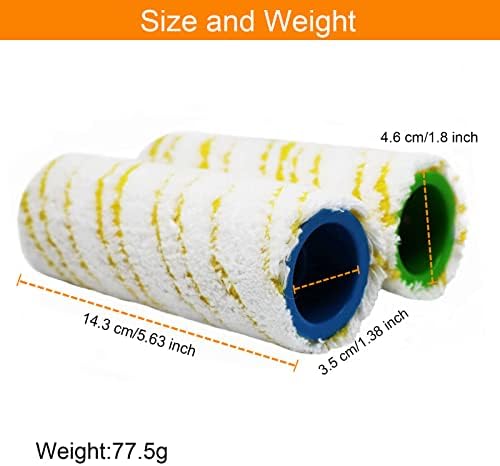 HDDICE 2 Pack Microfibre Roller Brush Set Compatible with Karcher FC7 FC5 FC3 FC3D Cordless Hard Floor Electric Cleaner