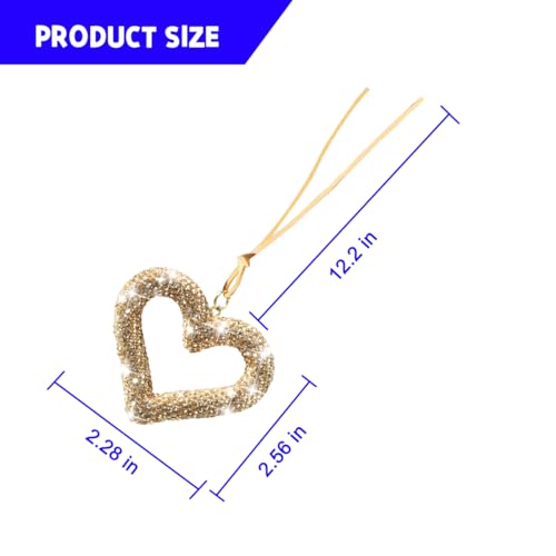 image for Mandark Bling Heart Car Hanging Accessories, Crystal Rhinestone Vehicl
