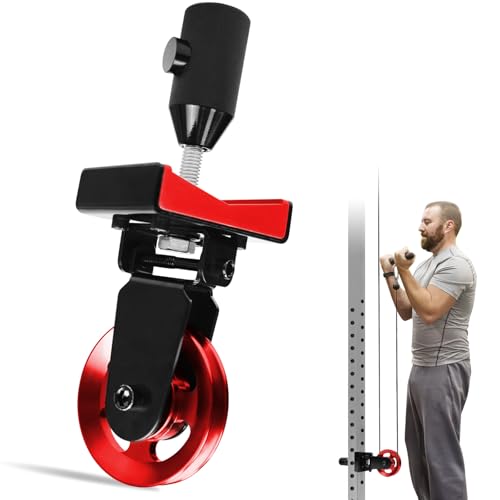 Topfinder Gym Pulley Wheel for Power Cage, Rack Mounted Swivel Pulley Block Cable Pulley System Home Gym Attachments