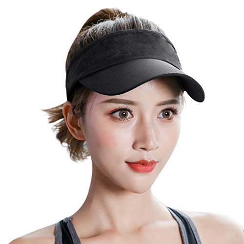 Sun Visor For Women Men, Quick Dry Mesh Sun Hat Uv Protection Sports Headband Athletic Sportswear Running Hat Unisex Adults Outdoor Tennis Golf Tennis Baseball Cap Hiking Fishing Sun Visor Hats Black #TOP2