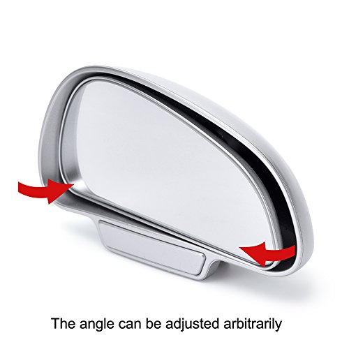 Yasoko 360 Degree Adjustable Wide Angle Side Rear Mirrors Blind Spot Snap Way Rear View Mirror Universal (Right, Silver) #TOP5