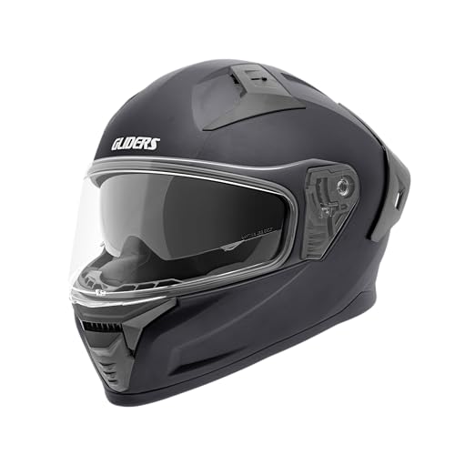 Image of Gliders Matrix DV Natural Full Face Helmet with Spoiler with Inner Drop-Down Sunshield and Outer Clear Visor