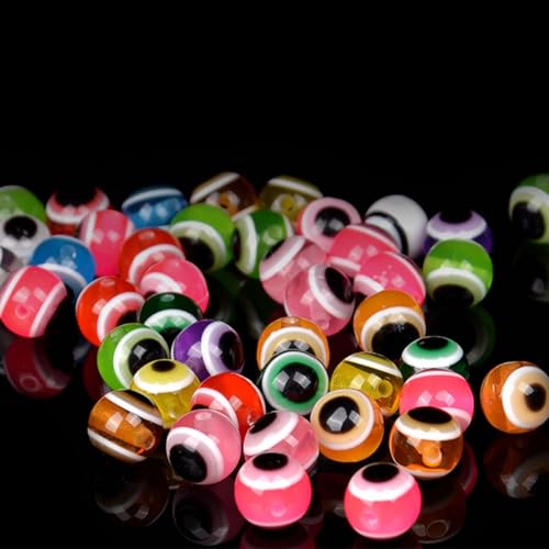 200 cuentas mixtas ojo de pez 3D plástico 6mm 8mm miniatura 7
