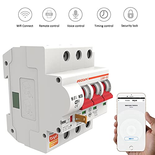 Protium Wifi Main Circuit Breaker (MCB) / Smart Switch With Overload and Short Circuit Protection for Home - Works With Smart Life App (63A) 1