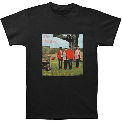 The Beatles – The Beatles Strawberry Fields Forever Men’s Blk T Shirt: Medium – Black – Medium - Les Beatles, Paul McCartney, John Lennon, RIngo Starr, George Harrison The Beatles - The Beatles Strawberry Fields Forever Men's Blk T Shirt: Medium - Black - Medium