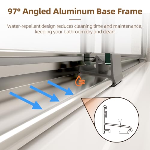 Image of Royal Guard Double Sliding Shower Door,50-54 inch W x 70 inch H,Chrome