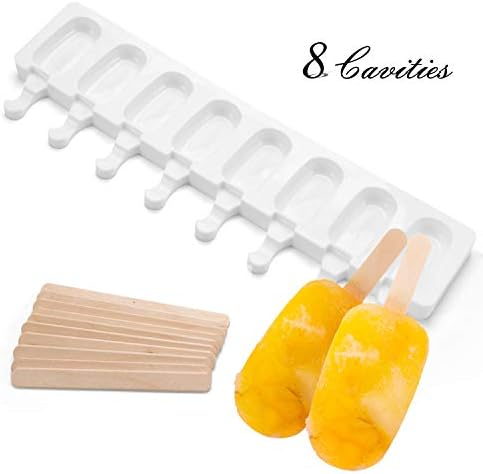 Ice Cream Maker Molds, Horuhue 2 Packs Mini Classic Shape Silicone Mold Popsicle Moulds for Ice Cream Pops with Popsicle Sticks