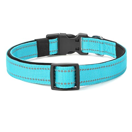 Image of Reflective Dog Collar, Adjustable Nylon for Large Dogs,Blue