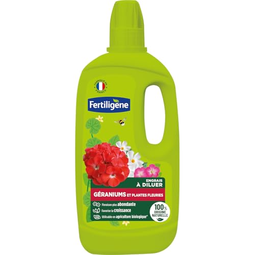 Fertiligène Engrais Liquide pour Géraniums et Plantes Fleuries, 750 ml, 100% Naturel