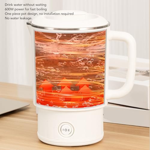 Tetera eléctrica portátil 600W 600ml acero inoxidable miniatura 6