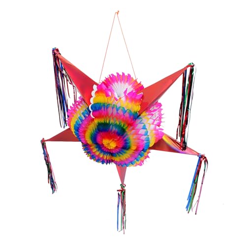 Homoyoyo Piñata de Cumpleaños Plegable en Forma de Estrella de 5 Puntas Decoración Colgante de Papel Multicolor para Fiestas Infantiles Accesorios para Eventos y Juegos Infantiles