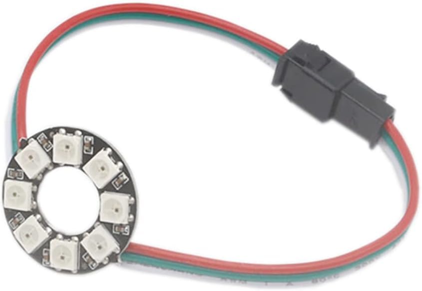 WS2812B 35 LEDs Pixel Ring Black PCB Addressable LED Modules WS2812 IC RGB Full Colour Round LED Circle DC 5V (8 LEDs, Black PCB) — image 1