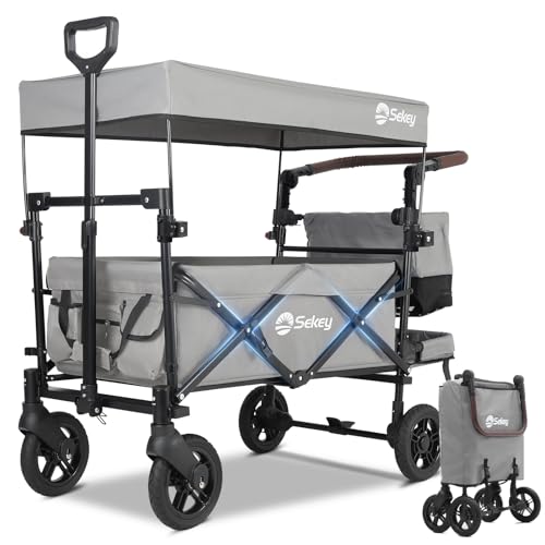 Sekey Faltbarer Bollerwagen Kinder mit 150KG Tragkraft, Handwagen Klappbar...