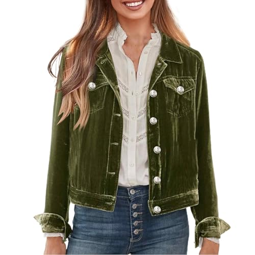 Veste en jean femme velours doré pour vos sorties citadines en hiver
