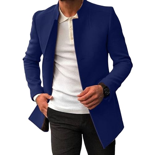 Manteau mi-long homme à col mandarin et trois boutons pour l'automne