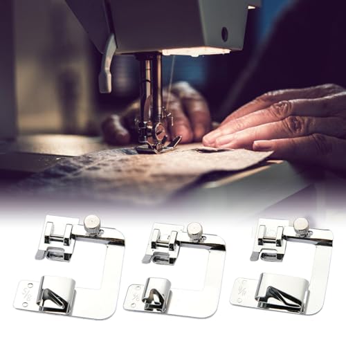 3Pcs Pie Prensatelas Dobladillo Enrollado para Máquina de Coser miniatura 3
