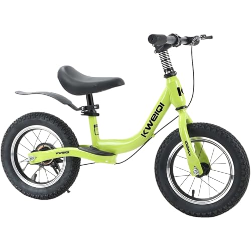 EZweekendキックバイク ブレーキ付き ペダルなし12〜18インチ自転車 2歳 3歳 4歳 5歳 男の子 女の子適し キッズバイク トレーニング自転車 ストライダー 軽量 バランス訓練 子供用 高さ調節可能 乗用玩具 初心者向けギフト、誕生日プレゼン