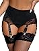 XL Gurt günstig Kaufen-ohyeahlady Sexy Strapsgürtel Damen Spitze Breit Große Größen Strapsen Dessous Set Strumpfgürtel mit 6 Halter Unterwäsche Strapshalter Strumpfhalter Garter Belt Plus Size Strumpfband Schwarz,XL-XXL
